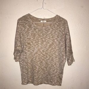 Knit creme top with cropped sleeves